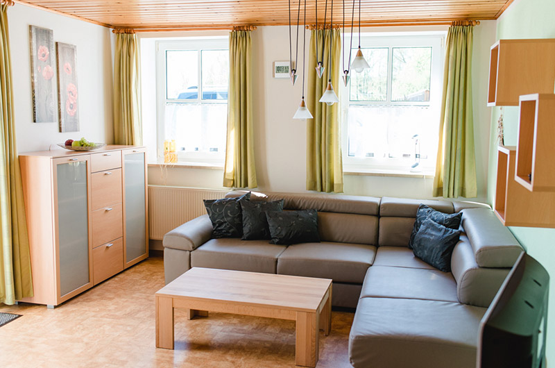 Wohnzimmer in der Ferienwohnung Morgensonne