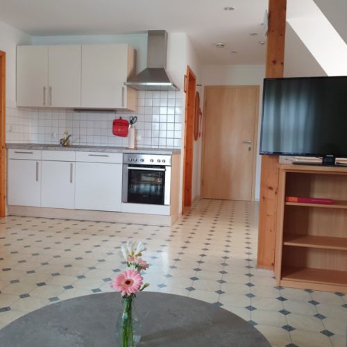 Küche in der Ferienwohnung Schwalbennest