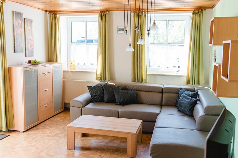 Wohnzimmer in der Ferienwohnung Morgensonne